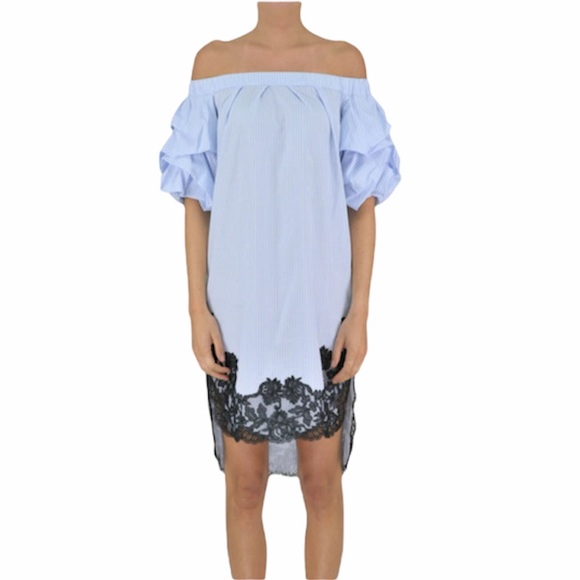 ERMANNO SCERVINO Lace insert striped dress $1240